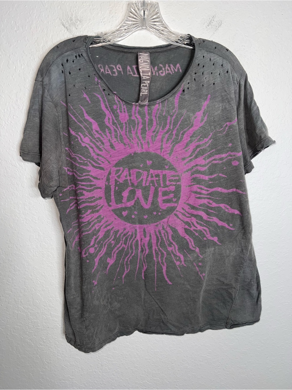 Magnolia Pearl Radiate Love Boxy Tee Shirt Print Women’s One Size Oversized B5